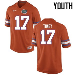 Youth Florida Gators #17 Kadarius Toney NCAA Nike Orange Authentic Stitched College Football Jersey DUJ2262PI